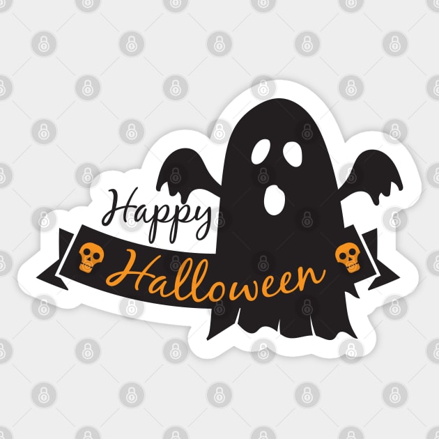 Halloween Ghost Banner Sticker by MonkeyBusiness